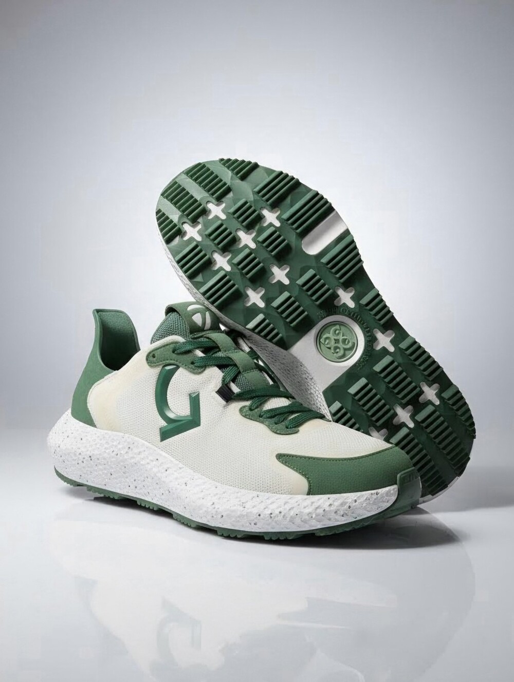 G/FORE Men's Athletic Sneakers in Green and White - Picture 1 of 10